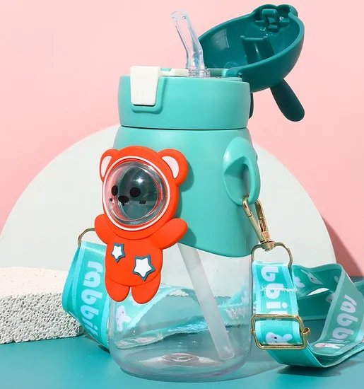 Cute Cartoon Bouncing Straw Water Bottle for Kids